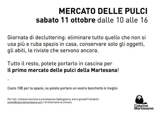 Non solo nutrie! Mercato delle pulci